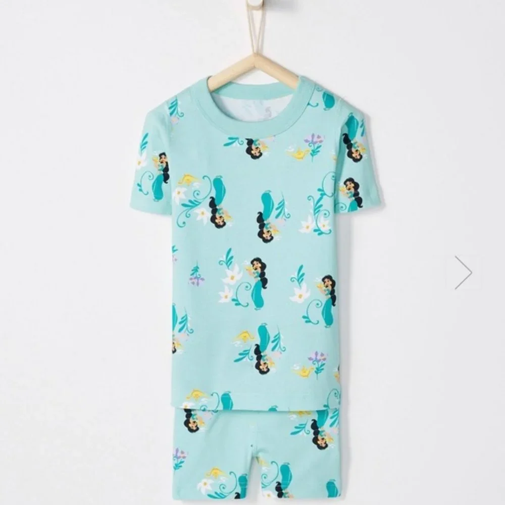 Hanna Andersson Girls Organic Cotton PJ short sleeve Disney Princess Jasmine 2T